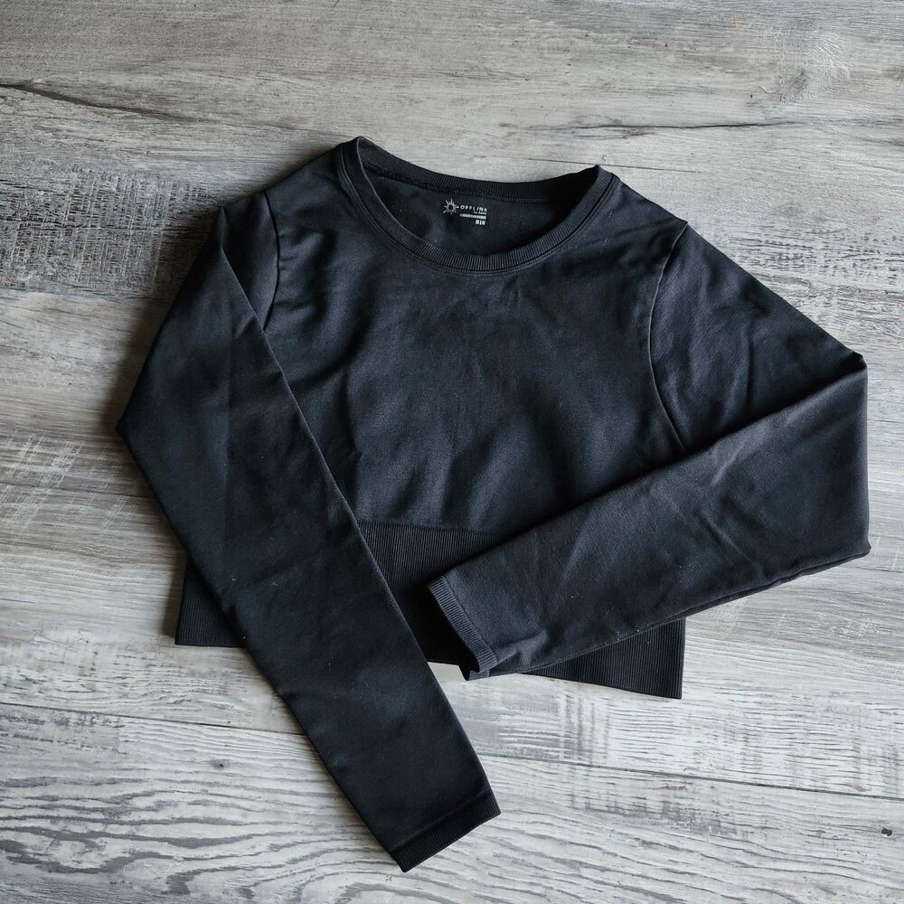 (M) Offline by Aerie cropped long sleeve top